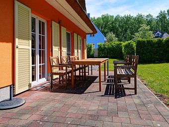 Eine Terrasse von Ferienhaus Sonneneck