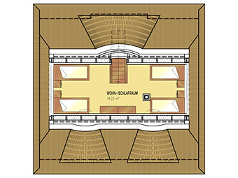 Grundriss vom Spitzboden von Haus Sonneneck